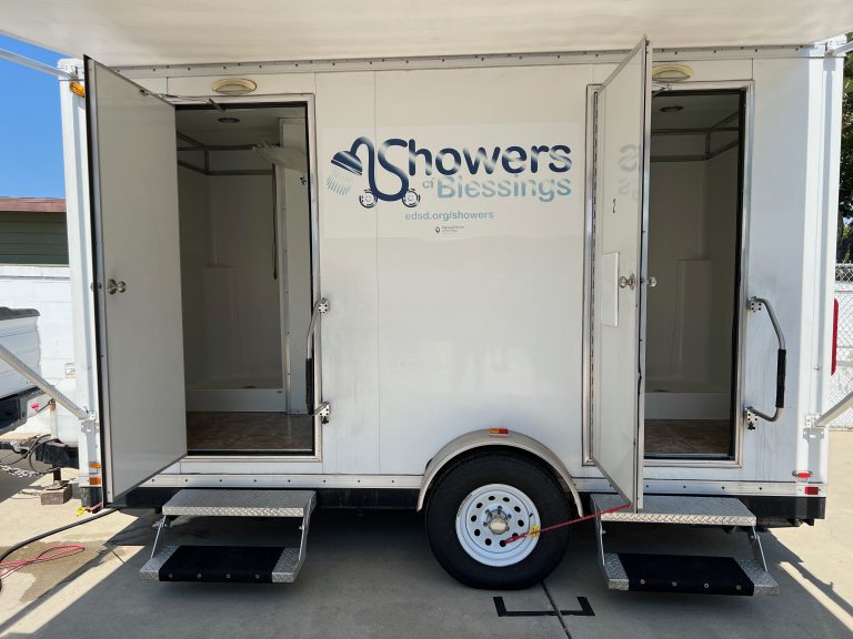 Showers of Blessings Mobile Shower Unit Open